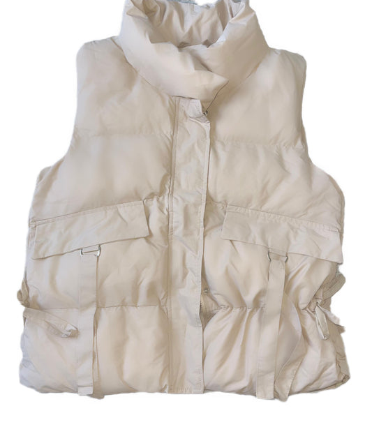 K-Beige utility quilted gilet
