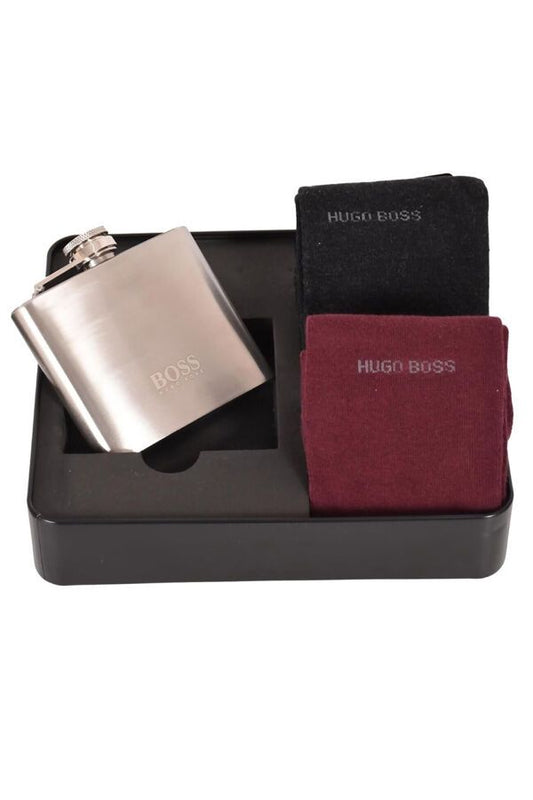 M-Hugo Boss Mens socks 2 pair and flask