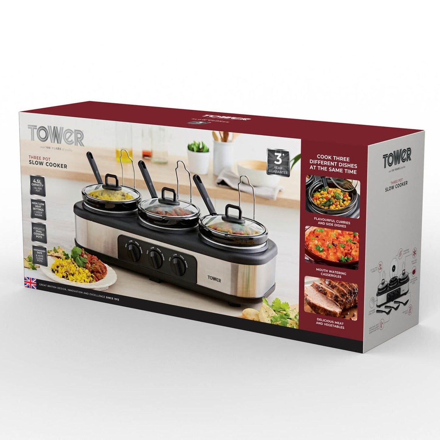 Homefinds-Three pot slow cooker