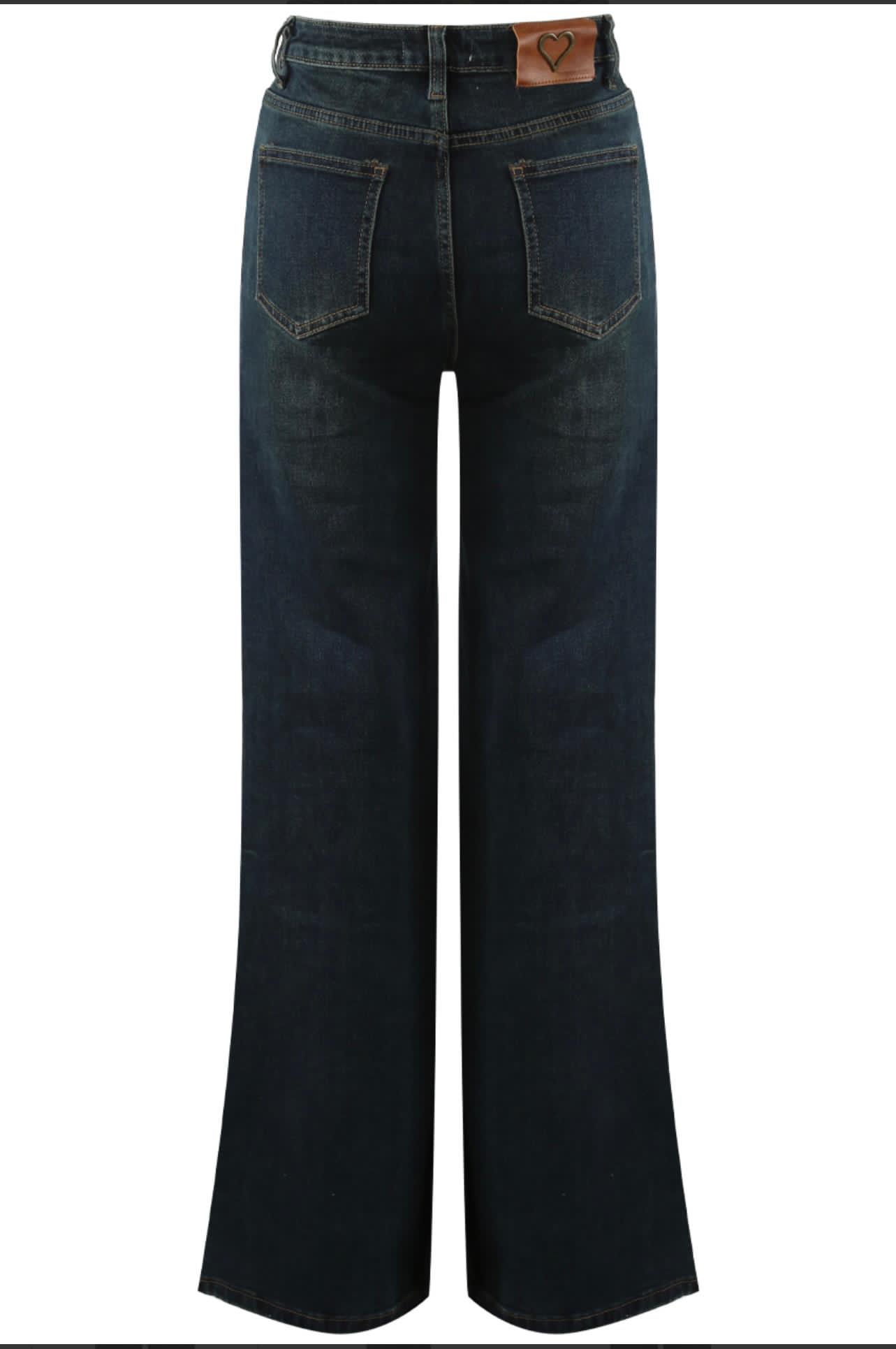 J-Dark grey wide leg jean