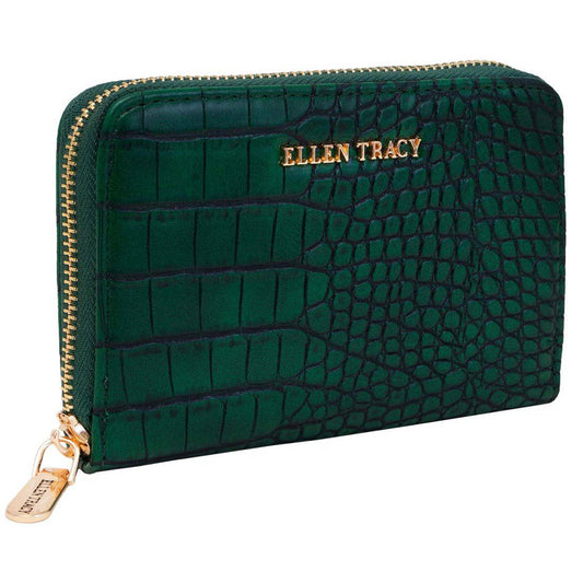 Ellen Tracy croco emerald wallet
