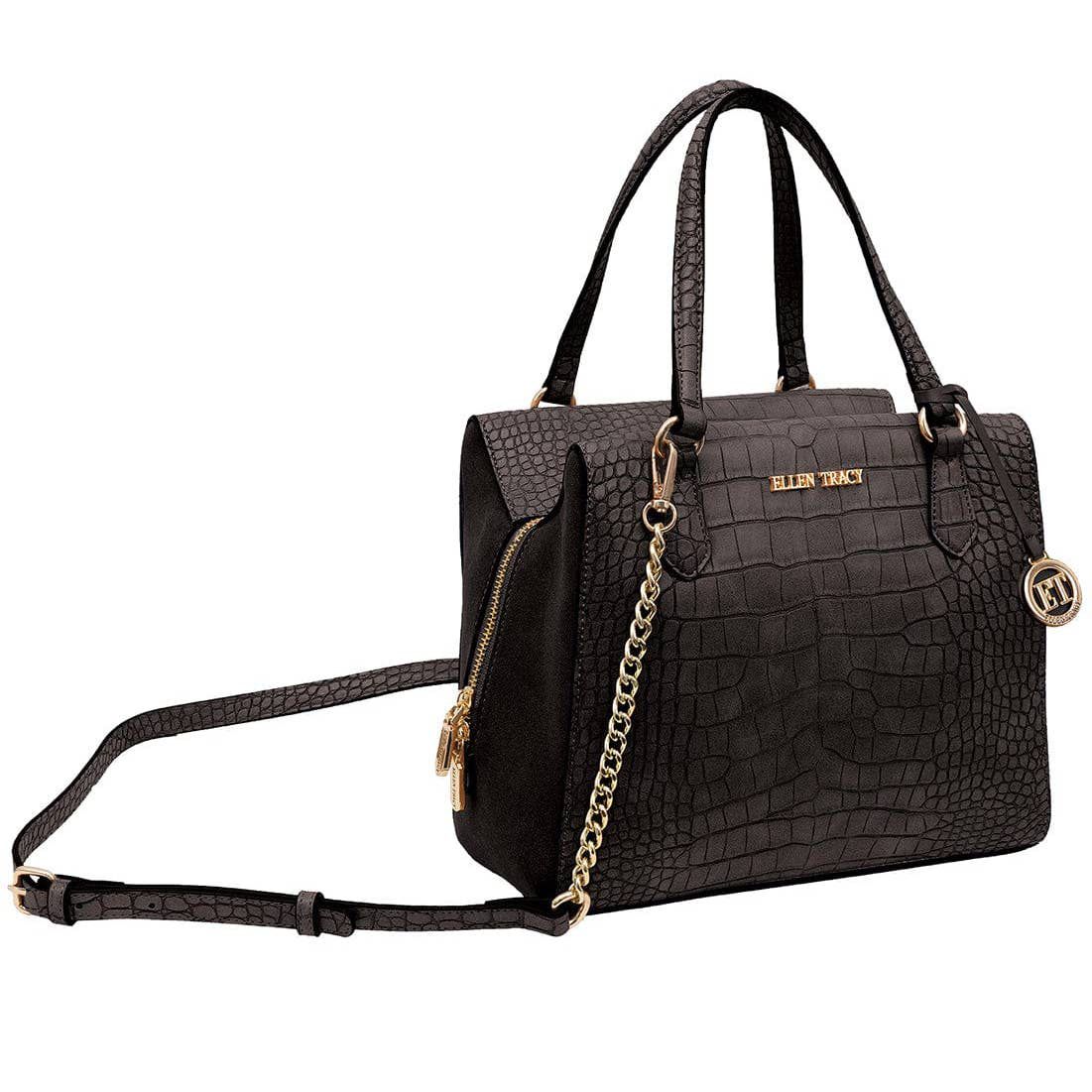 Ellen Tracy croco satchel