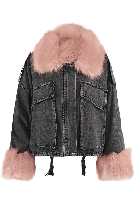 K-Denim Faux fur jacket