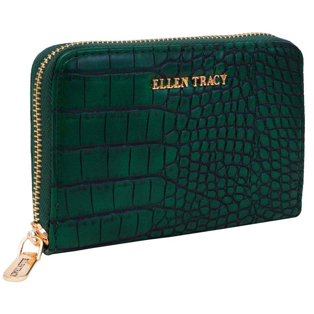 Ellen Tracy croco emerald wallet