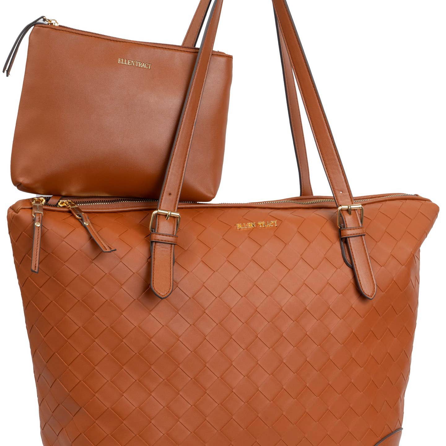 Ellen Tracy 20 inch wooven large workbook tote bag